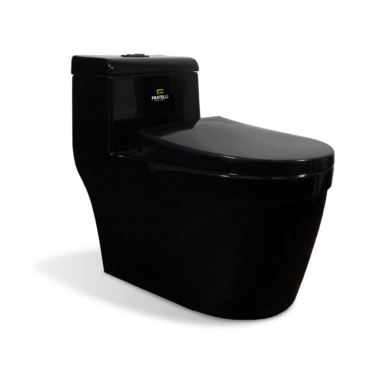 INODORO ONE PIECE + TAPA ASIENTO Y ACCES. MINIMALISTA NEGRO 2395 (755X390X680) FRATELLI PREMIUM